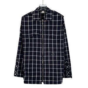 Hermès Multicolor Checkered Cotton Turn-Down Collar Zip-Up Long Sleeve Jacket